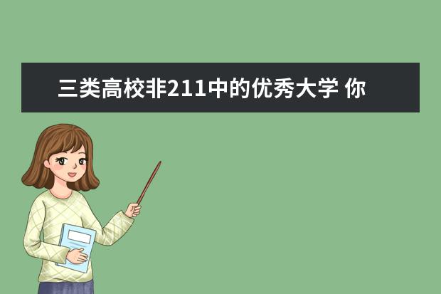 三类高校非211中的优秀大学 你要来报考吗？