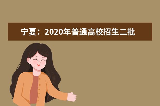 宁夏：2020年普通高校招生二批本科投档信息（理工）