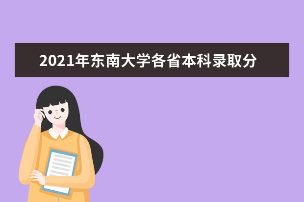 2021年东南大学各省本科录取分数线