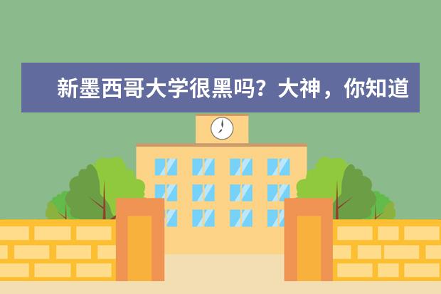 新墨西哥大学很黑吗？大神，你知道吗