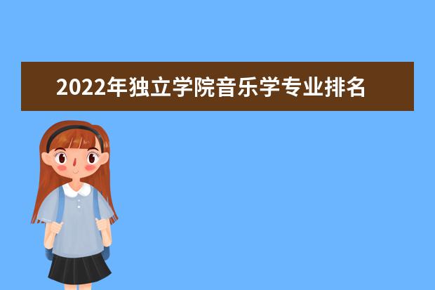 2022年独立学院音乐学专业排名