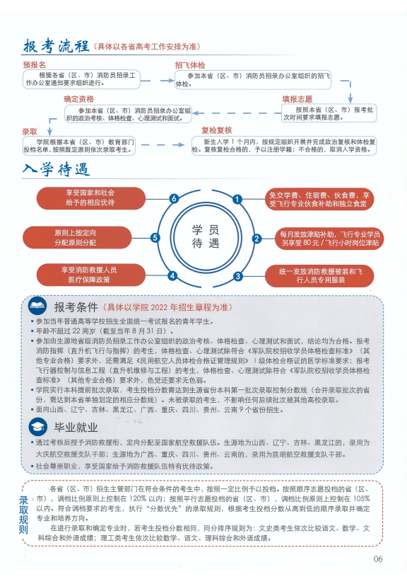 广西中国消防救援学院航空专业2022年招收青年学生公告