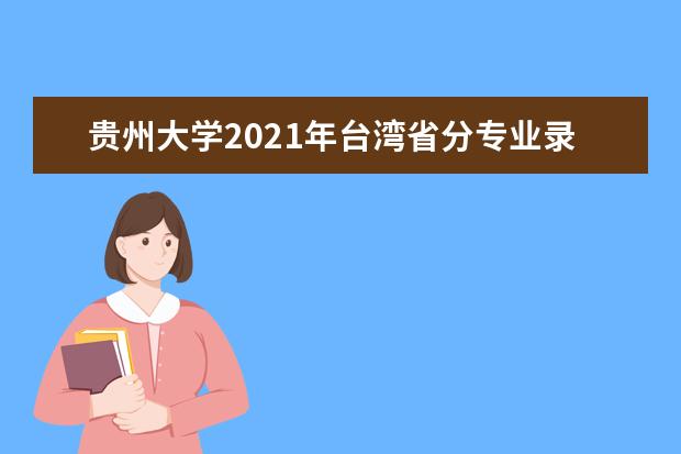 贵州大学2021年台湾省分专业录取分数线