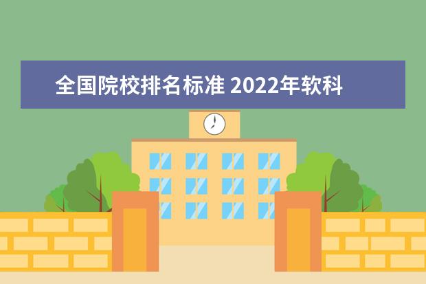 全国院校排名标准 2022年软科中国大学排名出炉,顺序是根据什么排列的?...