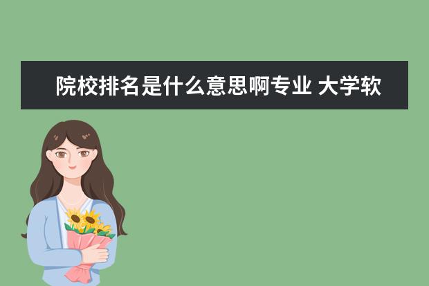 院校排名是什么意思啊专业 大学软科排名是什么意思?