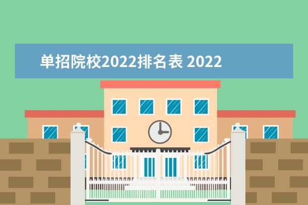 单招院校2022排名表 2022年单招学校有哪些?