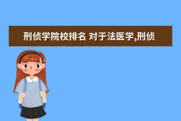 刑侦学院校排名 对于法医学,刑侦学,侦查学来说,这些专业哪个大学最...