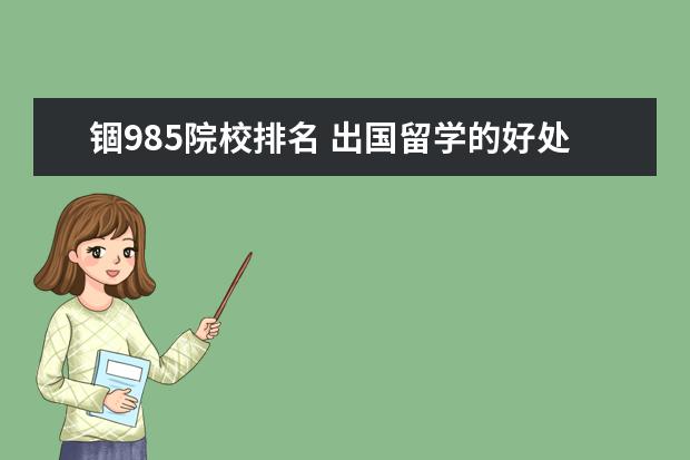 锢985院校排名 出国留学的好处是什么?学子们在出国留学中能够收获...