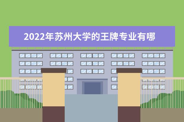 2022年苏州大学的王牌专业有哪些 2022王牌专业有哪些 最好的专业排名