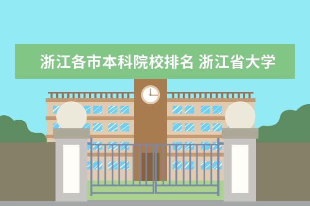 浙江各市本科院校排名 浙江省大学排名2022最新排名本科
