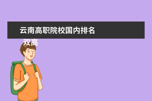 云南高职院校国内排名 
  双高计划简介