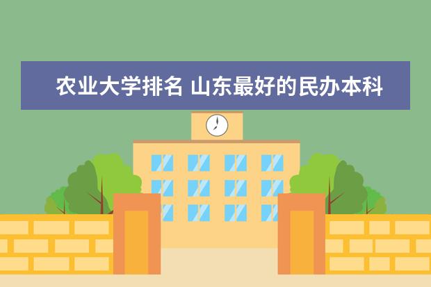 农业大学排名 山东最好的民办本科院校有哪些