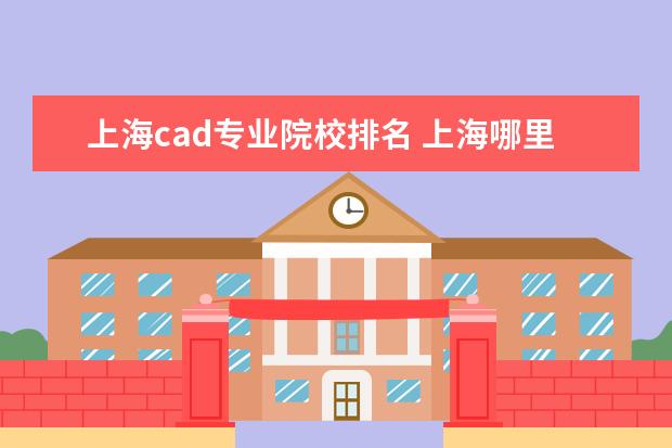 上海cad专业院校排名 上海哪里学CAD的啊