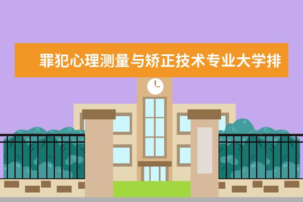 罪犯心理测量与矫正技术专业大学排名 影视制片管理专业大学排名