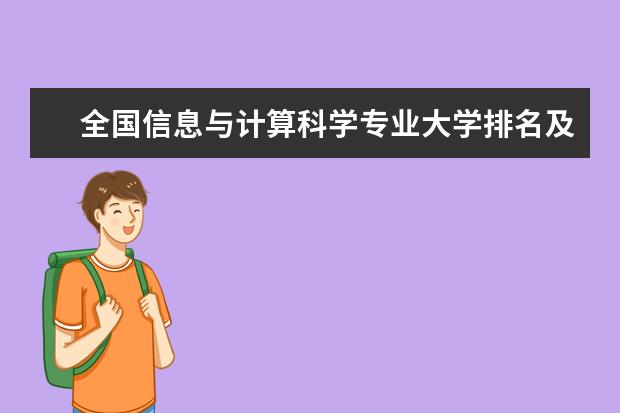 全国信息与计算科学专业大学排名及分数线 全国金融数学专业大学排名及分数线