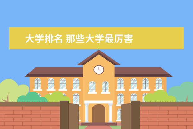 大学排名 那些大学最厉害