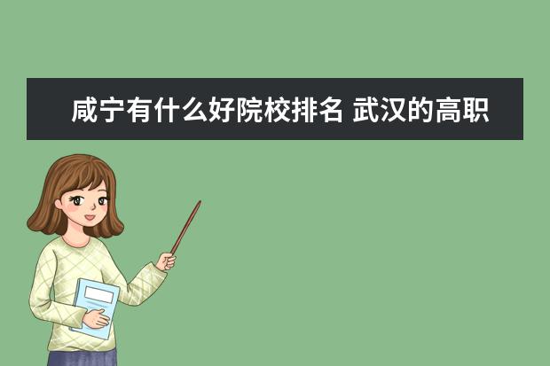 咸宁有什么好院校排名 武汉的高职高专排名