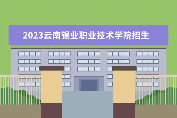 2023云南锡业职业技术学院招生简章 云南锡业职业技术学院有什么专业
