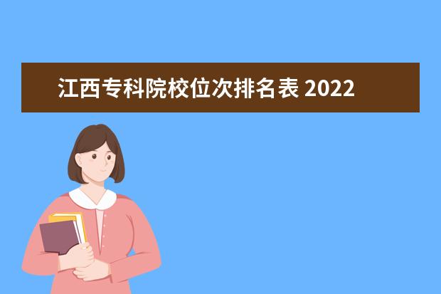 江西专科院校位次排名表 2022年江西高考分数线是多少
