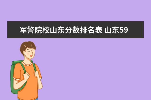 军警院校山东分数排名表 山东592能上什么军警类大学