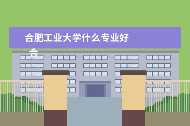 合肥工业大学什么专业好 
  合肥工业大学什么专业前景好