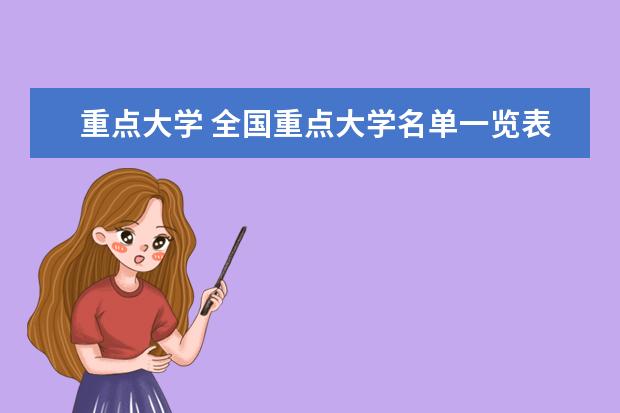 重点大学 全国重点大学名单一览表