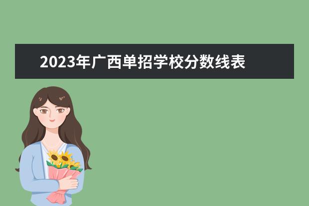 2023年广西单招学校分数线表 广西2023年单招公办学校有哪些