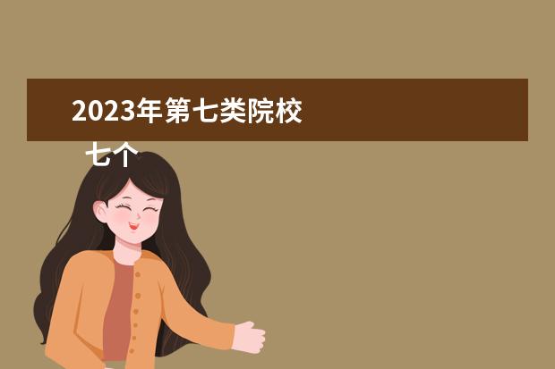 2023年第七类院校 
  七个金饭碗的二本大学有哪些