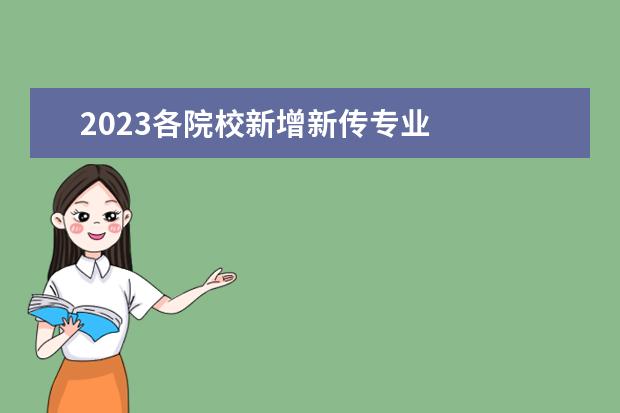 2023各院校新增新传专业 
  其他信息：
  <br/>