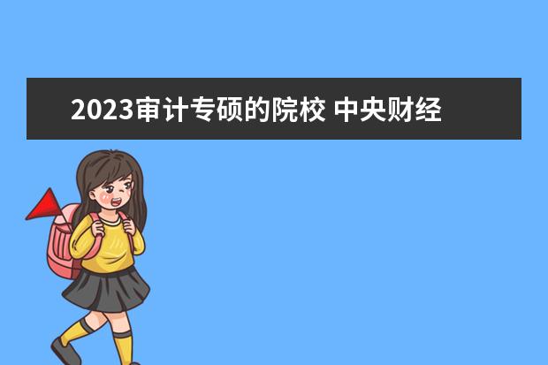 2023审计专硕的院校 中央财经大学审计专硕2023招生吗?