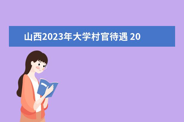 山西2023年大学村官待遇 2023年大学生村官朔州招聘吗?