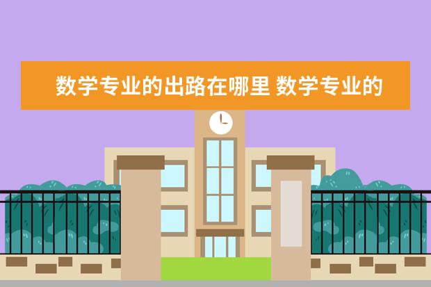 数学专业的出路在哪里 数学专业的大学生有什么出路???