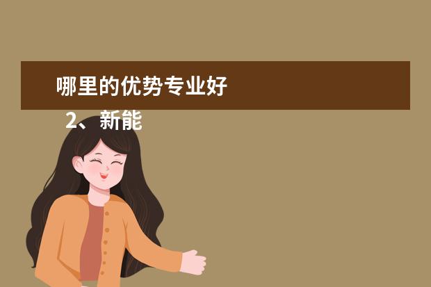 哪里的优势专业好 
  2、新能源