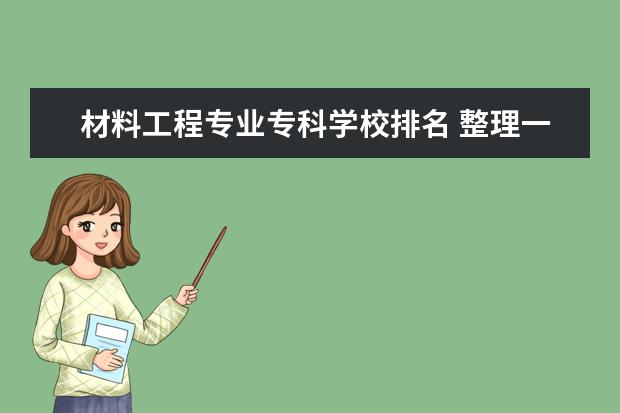 材料工程专业专科学校排名 整理一下全国建筑类专科学校,并排名