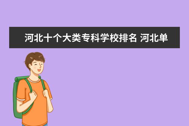 河北十个大类专科学校排名 河北单招十类学校排名